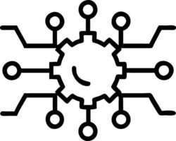 Glowing AI Gear with Floating Growth Data on a Minimalist Frame vector