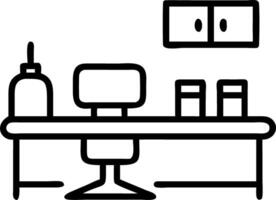 High tech laboratory with glossy workstations vector