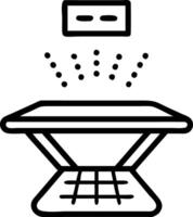 Holographic desktop with floating data visualization and keyboard vector