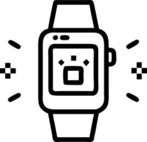 Holographic smartwatch projecting glowing UI in mid air vector