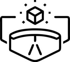 Holographic VR headset with glowing interactive interface vector