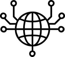 Hovering Digital Globe with Neural Growth Paths vector