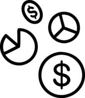 Hovering Coins with Financial Pie Chart vector