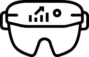Hovering VR Headset with Floating Growth Data vector