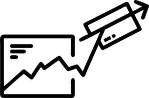 Hovering Business Card with Financial Arrow vector
