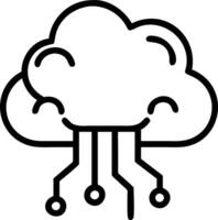 Hovering AI Cloud with Digital Skill building Data Streams vector