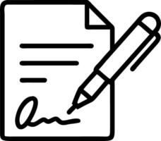 Hovering Pen and Signed Contract vector