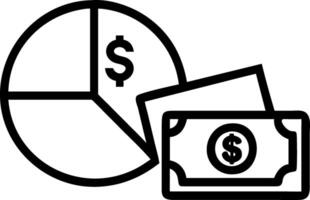Hovering Financial Pie Chart and Dollar Bill vector