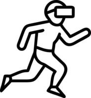 Jogger with augmented reality glasses in Berlin vector