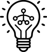 Lightbulb with floating data stream vector