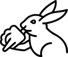 Macro capture of a rabbit nibbling on a carrot held by a person vector