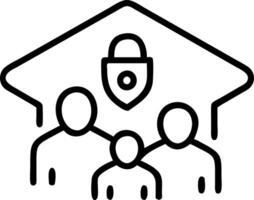 Macro image of a family customizing a holographic home security system vector