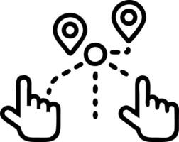 Macro image of a family fingers interacting with a holographic map while planning a trip vector