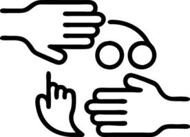 Macro image of a family hands creating a holographic meal plan for the week vector