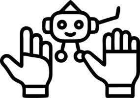 Macro image of a family pet robot being touched affectionately by children vector