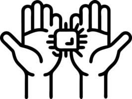 Macro image of a familys intertwined hands with embedded bio chips glowing beneath the skin vector