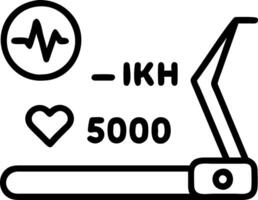 Macro image of a futuristic treadmill interface displaying distance speed and heart rate metrics vector