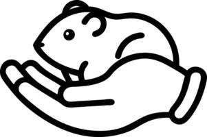 Macro image of a guinea pig snuggling into a childs hands vector