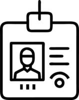Macro image of a healthcare workers ID badge with embedded microchip vector
