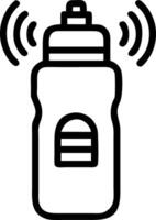 Macro image of a smart hydration bottle glowing to remind a person to drink water vector