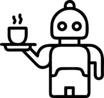 Macro image of futuristic robot assistant serving a beverage vector