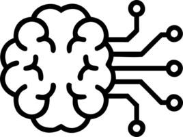 Macro of digital AI brain simulation vector