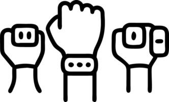 Macro of Family Using Futuristic Fitness Tracker vector