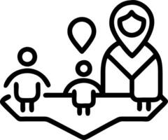 Macro shot of a family customizing their holographic family vacation on a virtual map vector