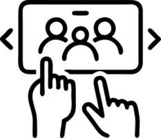 Macro shot of a family tapping on a futuristic holographic display while ordering food for delivery vector