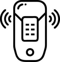Macro shot of a futuristic communication device being used by a young adult and their elderly parent vector