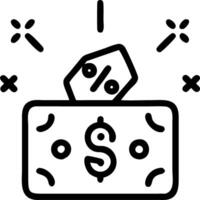 Macro shot of a glowing holographic wallet with currency symbols and discount tags vector