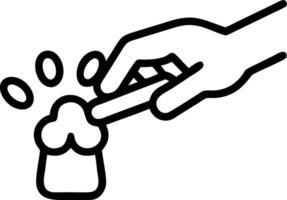 Macro shot of a person applying ointment to a dogs paw vector
