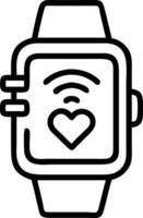 Macro shot of a smart wearable device tracking heart rate during a workout vector