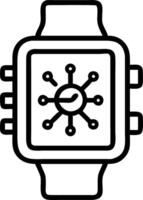Macro shot of AI powered smart watch displaying holographic growth metrics vector