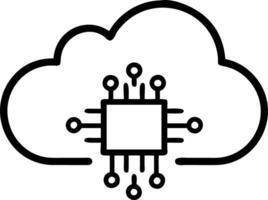 Macro shot of cloud computing chip vector
