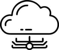 Macro shot of cloud storage icon on device vector