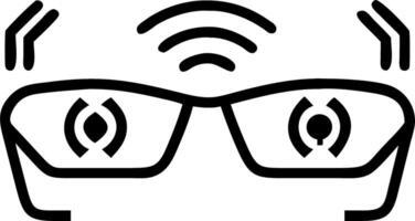 Macro shot of excited eyes reflected in futuristic side mirror displaying data vector