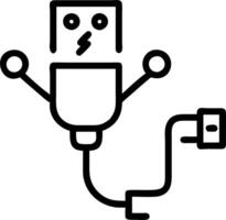 Macro shot of data transfer through AI cables vector
