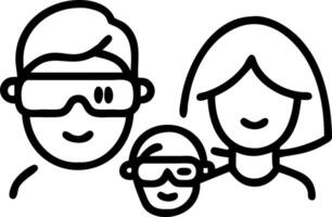 Macro Shot of Family Using Smart Glasses for Augmented Reality Game vector
