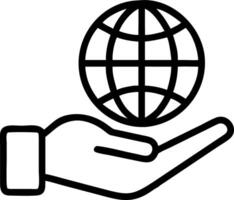 Macro shot of hand holding holographic globe representing global connectivity vector