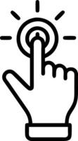 Macro shot of hand activating futuristic start button with excitement vector