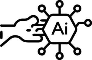 Macro shot of holographic AI interface on futuristic control panel vector