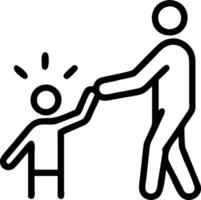 Macro shot of parent guiding a child hand to use a holographic learning app vector