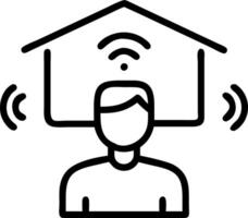 Macro shot of virtual assistant hologram in home environment vector