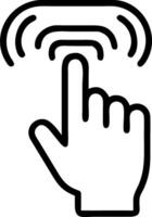 Macro shot of touchless gesture controlling home devices vector
