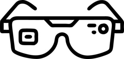 Macro view of a futuristic smart glasses interface being used by a young child and their elderly grandparent vector