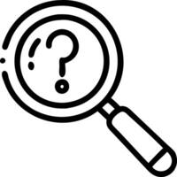 Magnifying glass with floating question mark vector