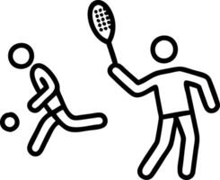 Millennials playing tennis in the park candid action shot with copy space on the right vector