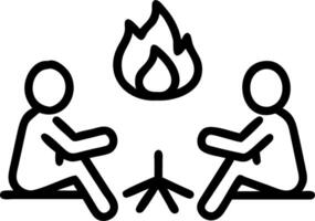 Millennials gathered around a bonfire at the beach candid shot of storytelling with space for copy above vector