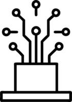 Minimalist Podium with Floating AI Circuit and Growth Data vector